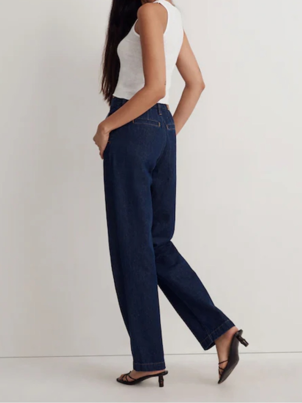 MADEWELL Baggy Straight Jeans in Woodham Wash: Pleated Edition - Picture 9 of 13
